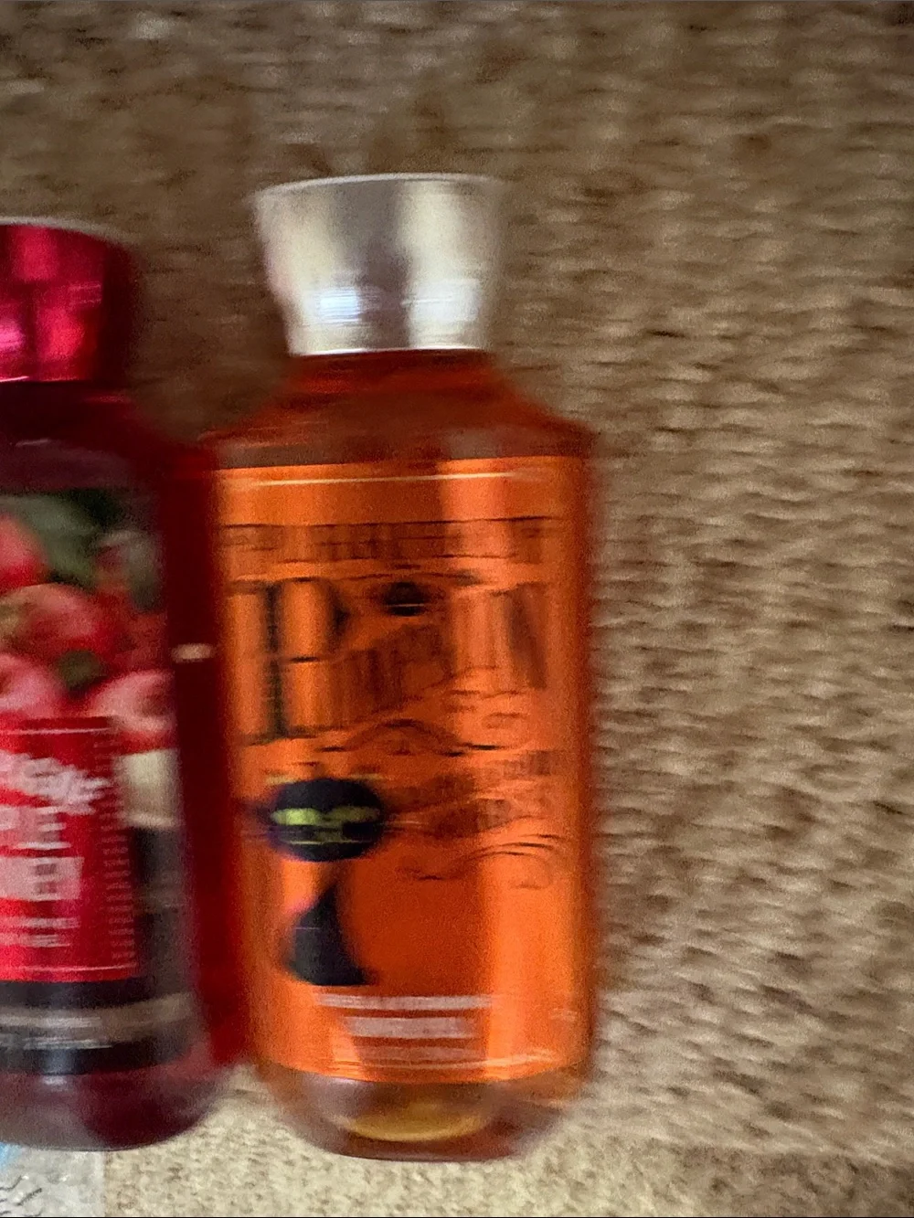 Bath and body shower gels in champagne apple &honey and purrfect pumpkin